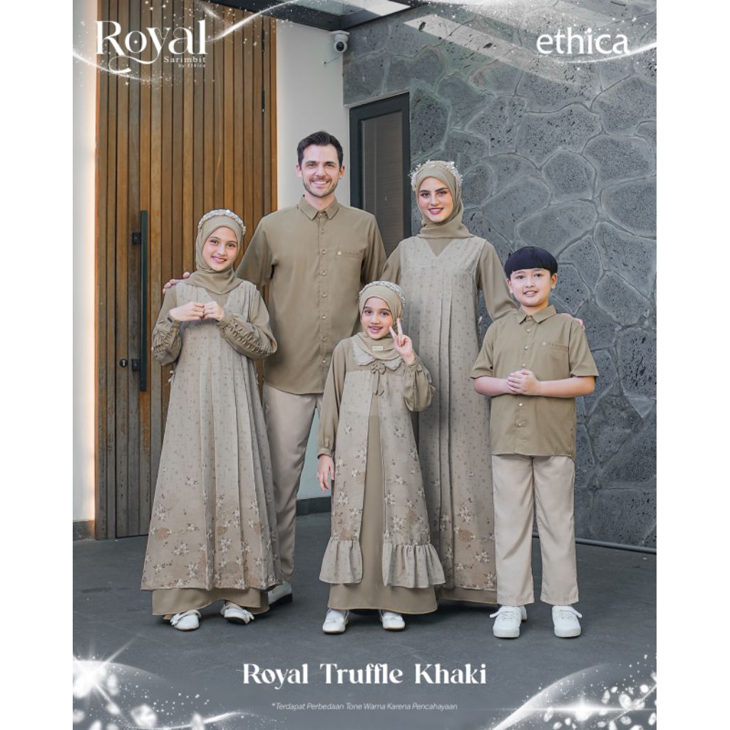 SARIMBIT ROYAL TRUFFLE KHAKI BY ETHICA 2026/SARIMBIT LEBARAN/SARIMBIT KELUARGA/GAMIS DAN KOKO/SARIMB