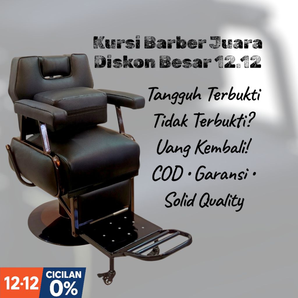 Kursi Juara J10A Brown Boxer 3D Kursi Barbershop Juara Alat Cukur Rambut Kursi Pangkas Rambut