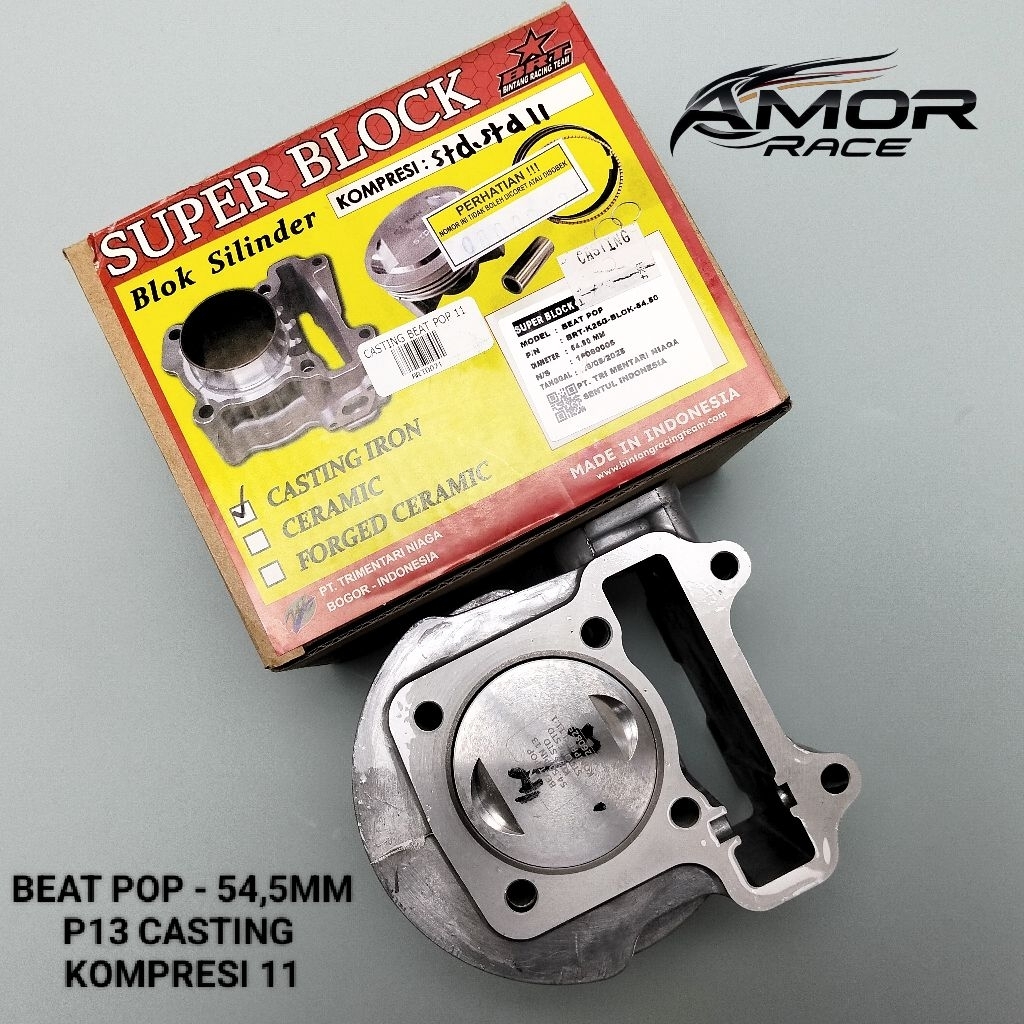 BLOK SEHER BRT BEAT POP ESP SCOOPY FI ESP BEAT POP VARIO 110 ESP BORE UP UK. 54,5 MM PIN 13 CAST IRO
