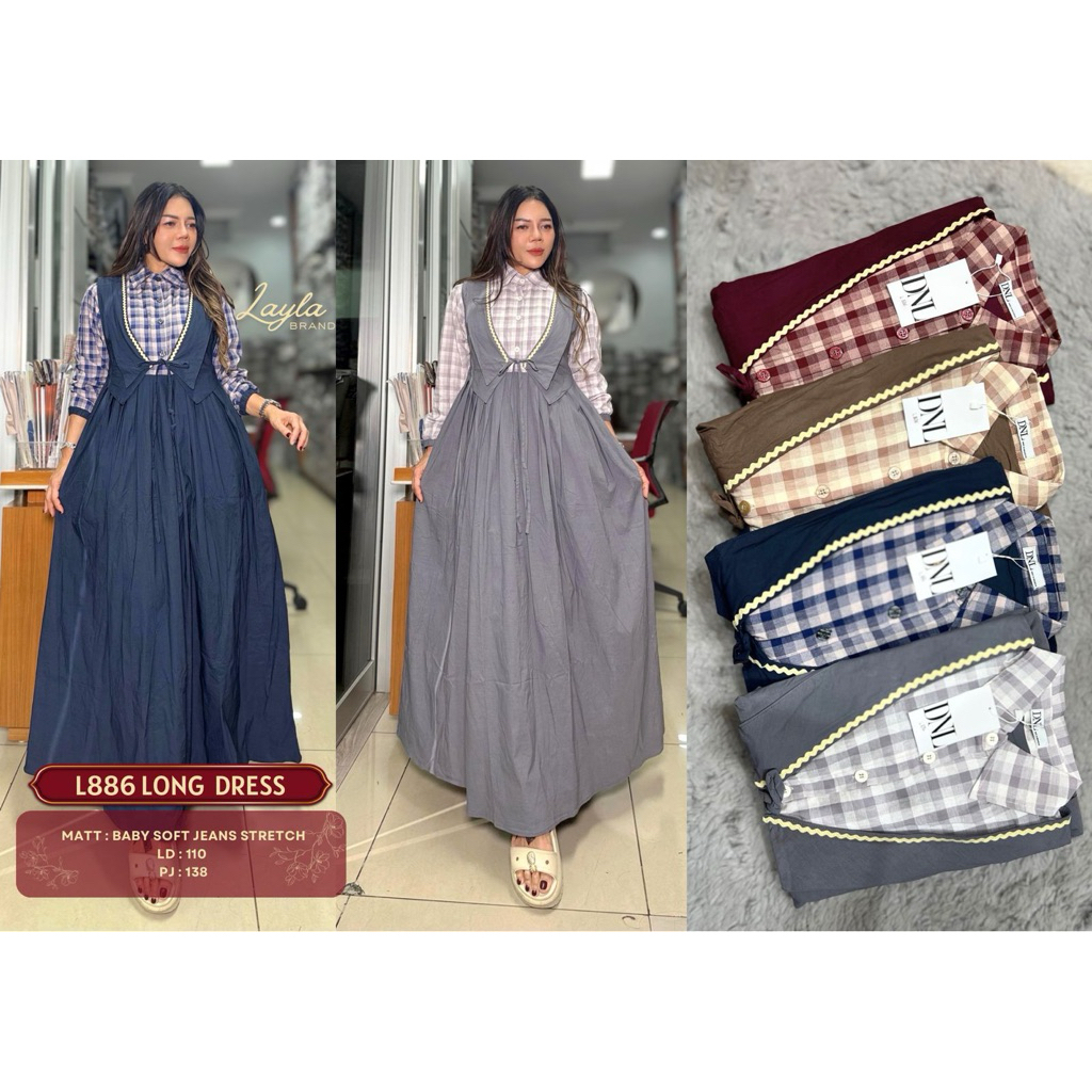 Gamis Wanita Baby Soft Jeans Stretch Terbaru