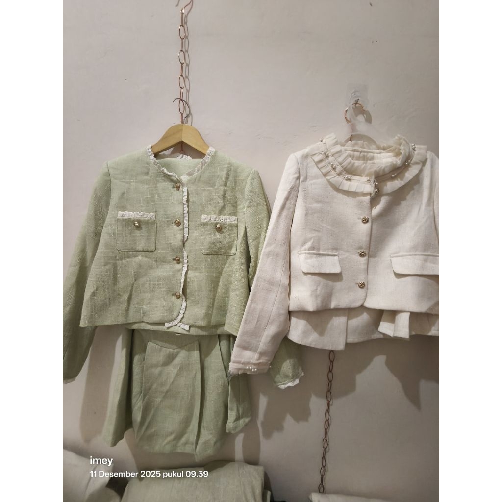 BLAZER WANITA TWEED NEW IMPORT SET ROK