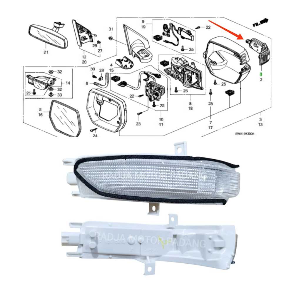 Lampu Sein Sen Sign Riting Richting Spion Untuk Mobil Honda Jazz Gd3 City Gd8 2007 2008 Type Vtec 34