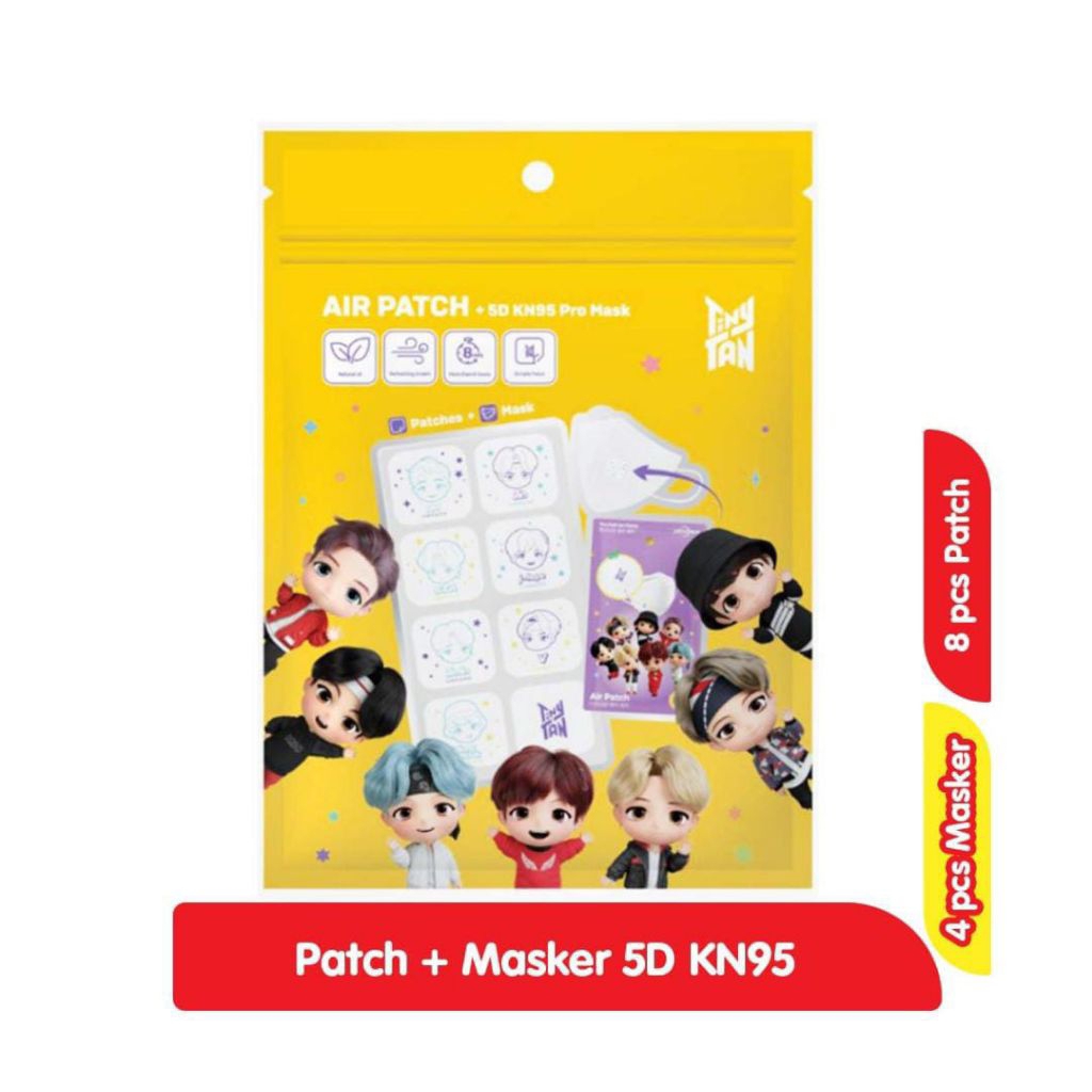 BARU Alfamart TinyTAN BTS Masker Dewasa 5D KN95 + 8 Air Patch