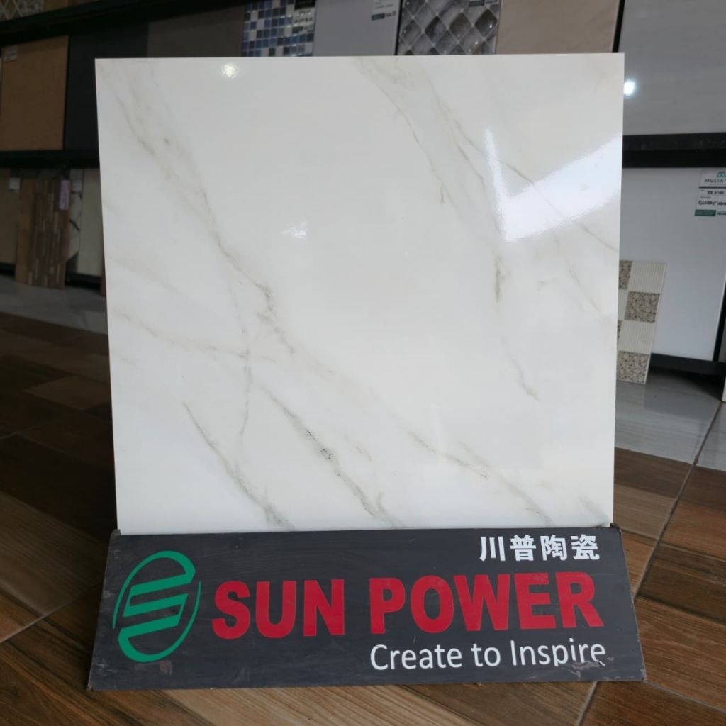 Keramik lantai 50x50.Canova White/Sun.power