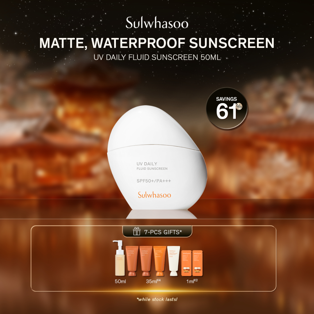 [12.12 Special Set] Sulwhasoo UV Daily Fluid Sunscreen 50ML - Sunscreen Ringan, Anti-Aging Skincare,