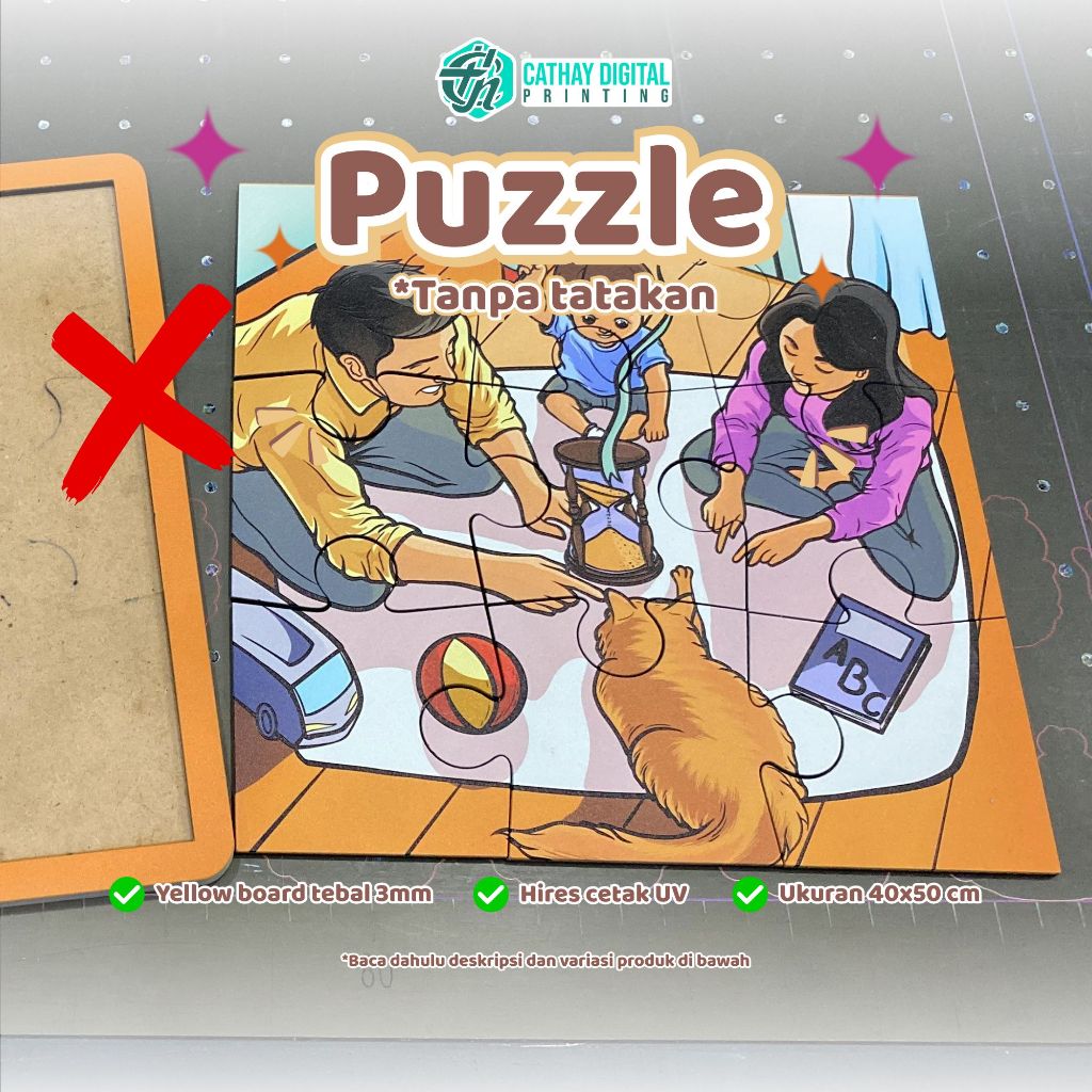 Puzzle greyboard custom *tanpa tatakan 40x50
