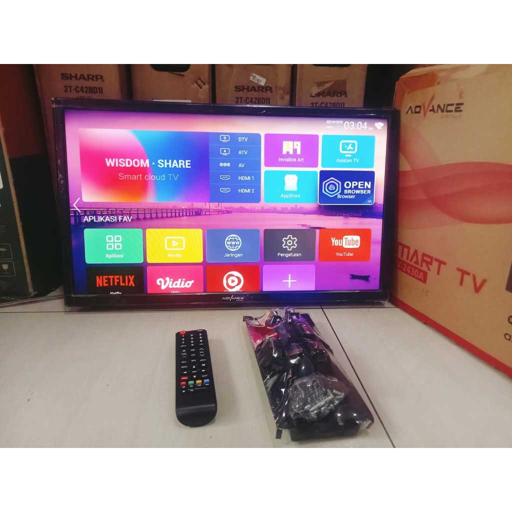 LED TV ADVANCE 24IN ANROID TYPE 12 TINGGI YOUTUBE WIFI SIAP PAKAI PLUS DIGITAL TANPA STB