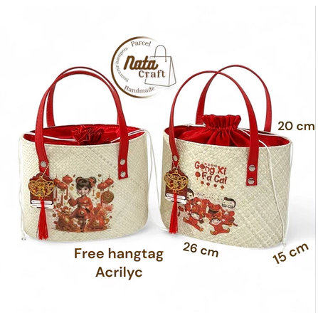 Tas Anyaman Hampers Tas Parcel Anyaman Tas Kado Keranjang Hampers / Imlek /Lebaran/Natal