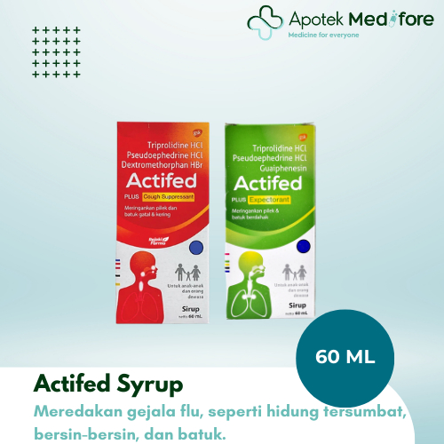 Actifed Sirup Hijau Merah 60ml Obat Flu Batuk Dewasa Anak