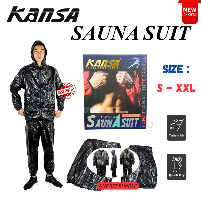 Jaket Sauna Suit Kansa Baju Sauna Pembakar Lemak Quick Dry
