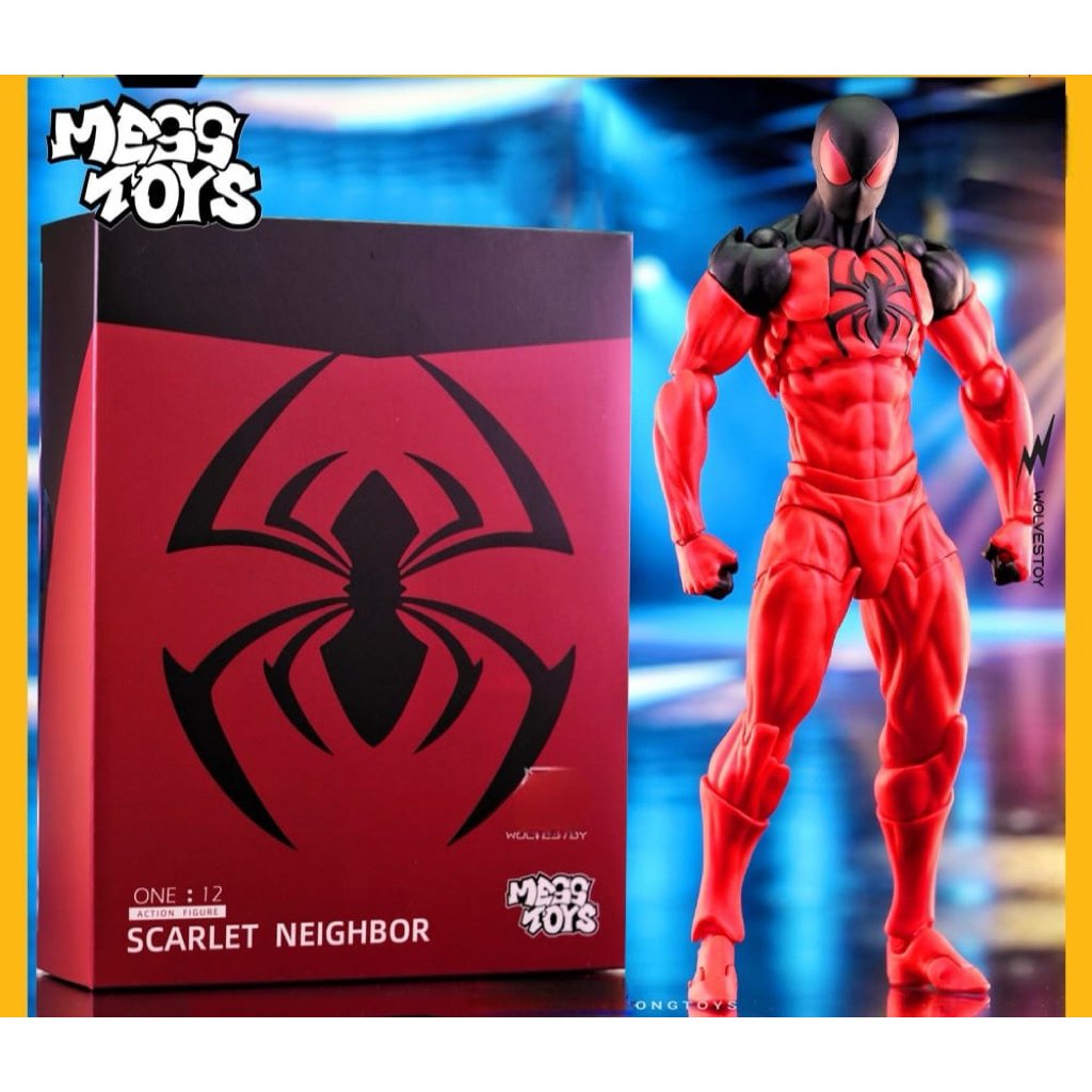 action figure mess toys spiderman red suit neghour