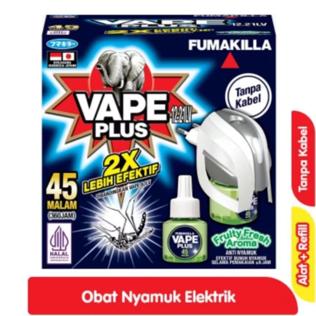 Fumakilla Vape Plus Tanpa Kabel Full Set Alat + Isi