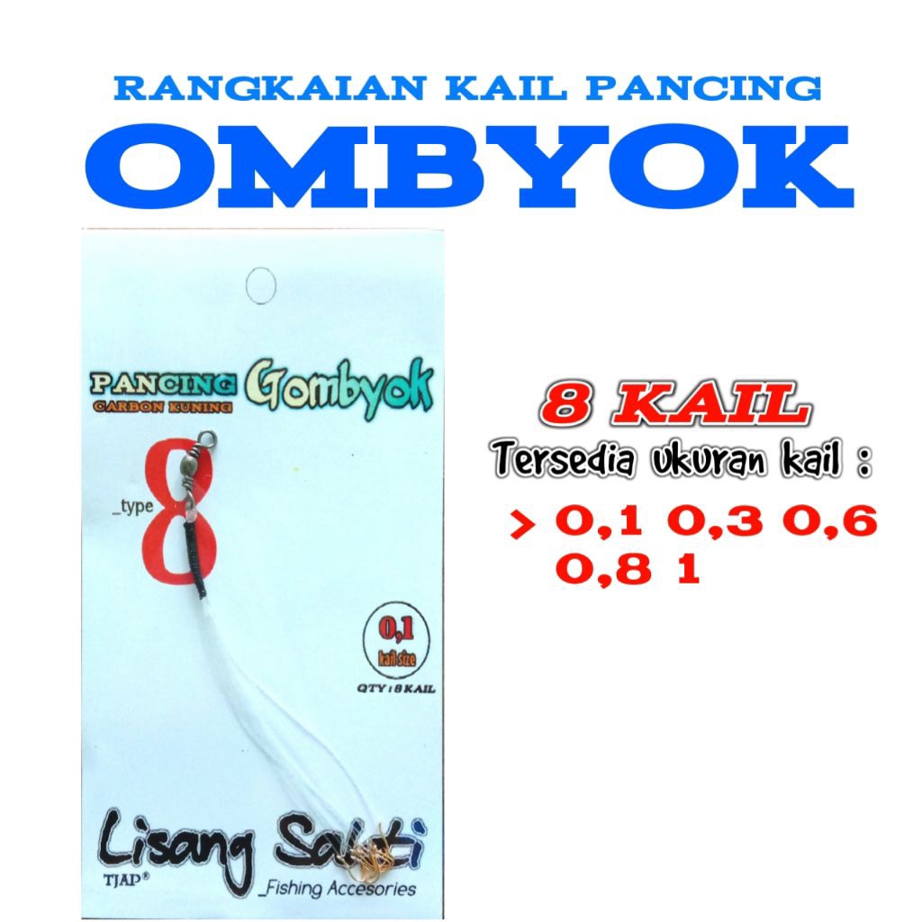 Pancing Gombyok 8 Mata Kail warna emas