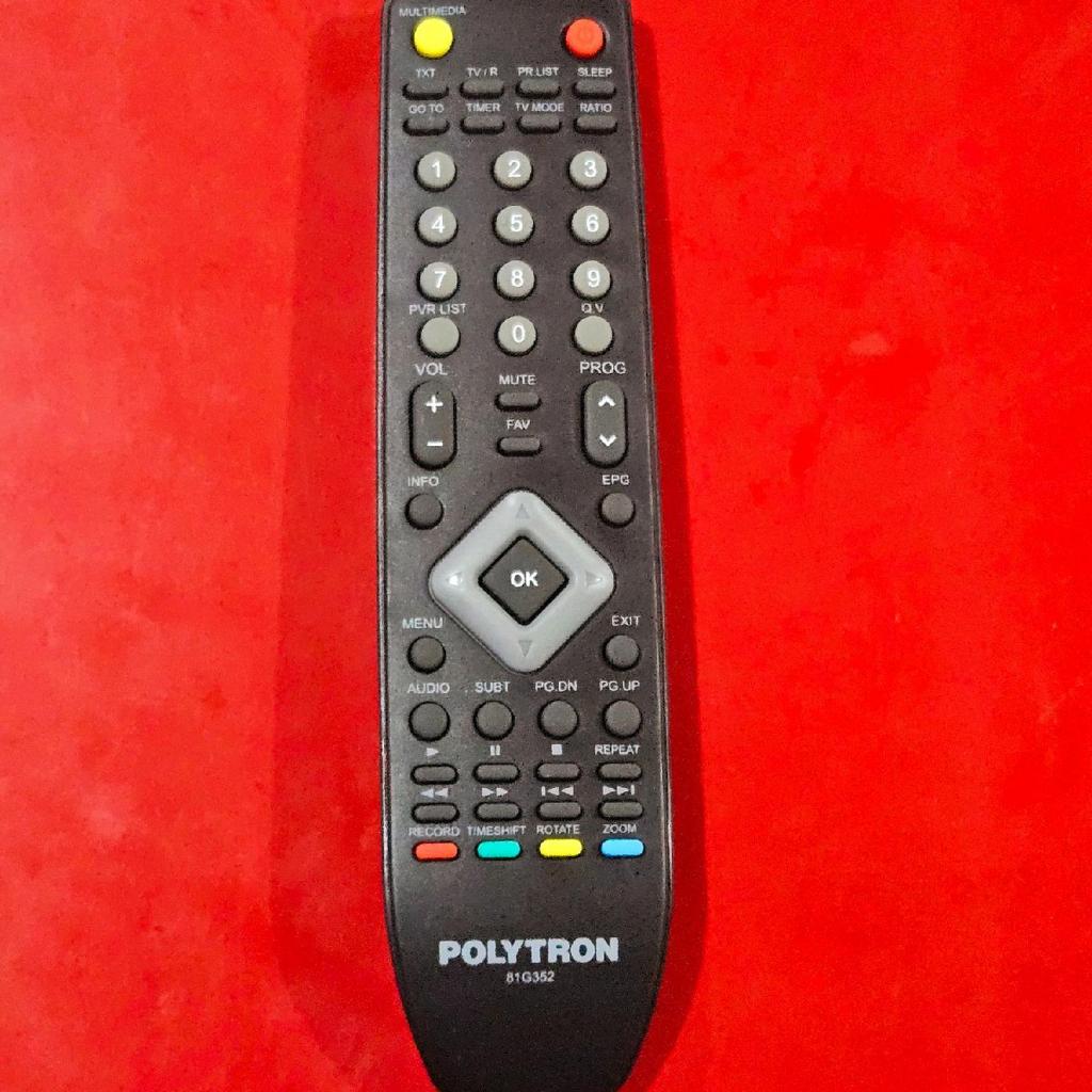 REMOT STB DVB T2 POLYTRON ORIGINAL PDV 500T2 KODE 81G352 Televisi