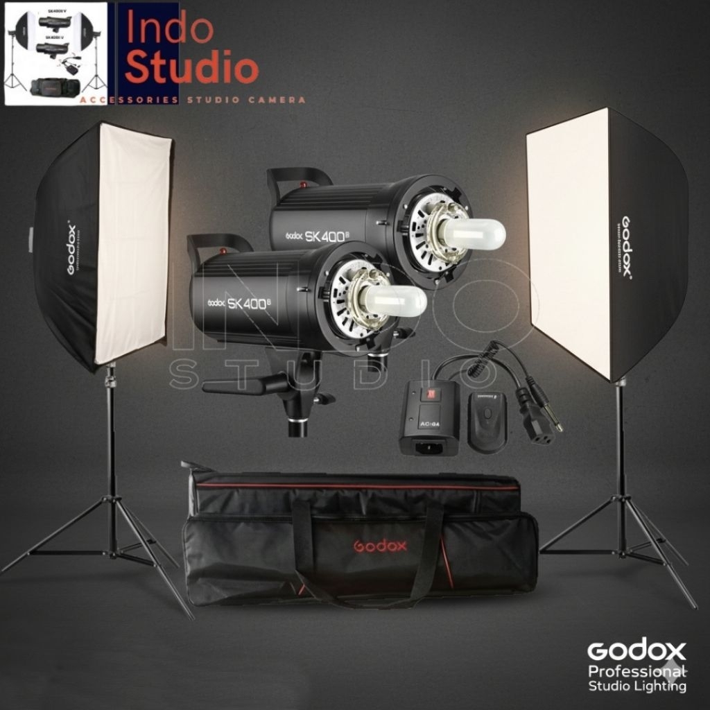 [INDOSTUDIO] PAKET LAMPU STUDIO GODOX SK400II // PAKET SK400II LENTER