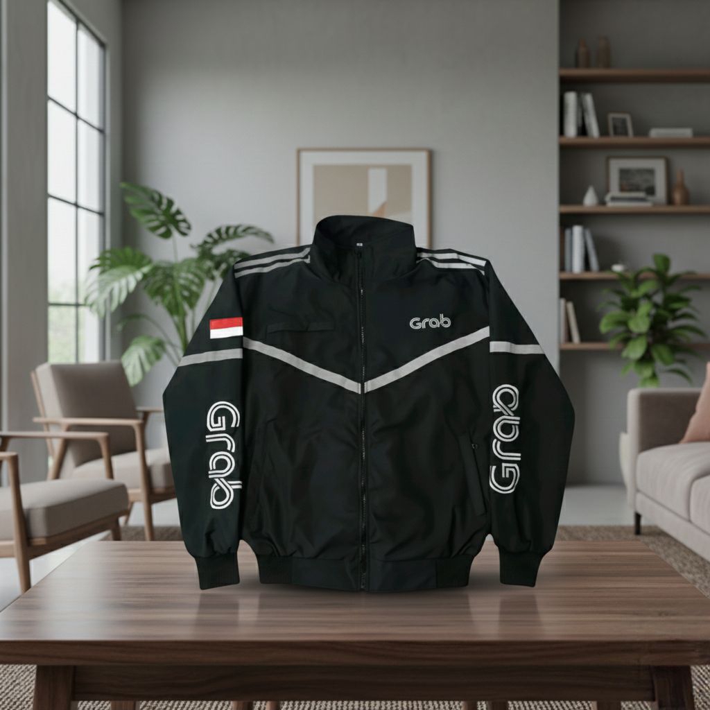 Promo jaket bomber hitam grab/jaket GB termurah/ jaket driver bisa COD