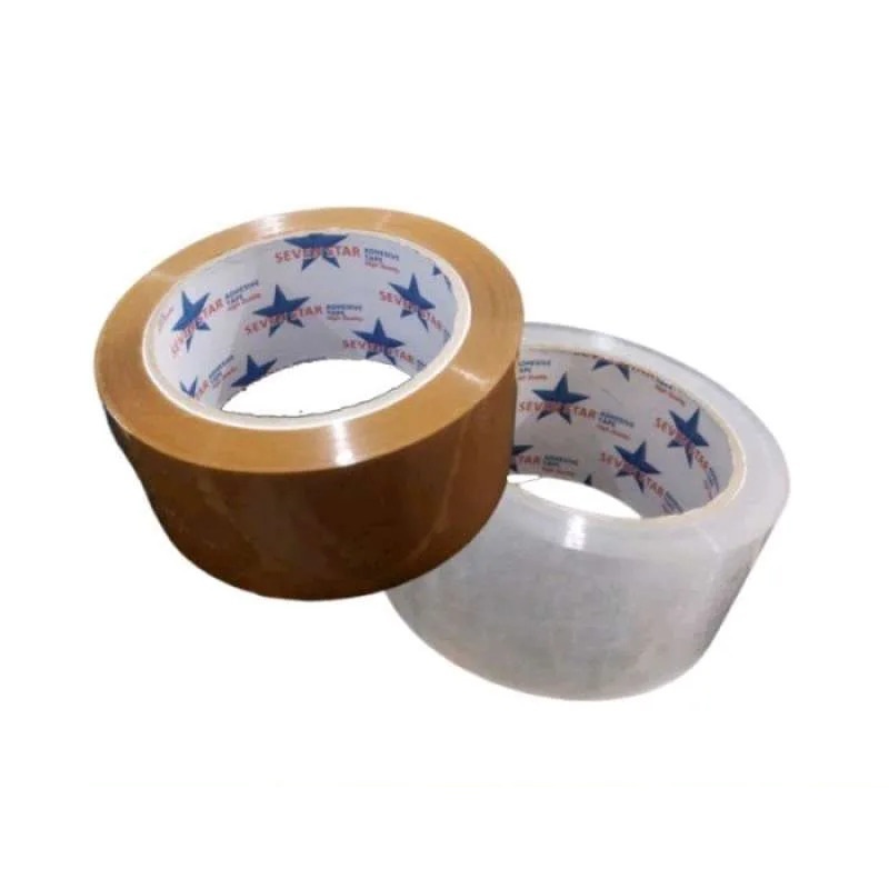 (LAKBAN/ISOLASI MURAH) LAKBAN SEVENSTAR UKURAN BESAR - Warna Coklat/Bening