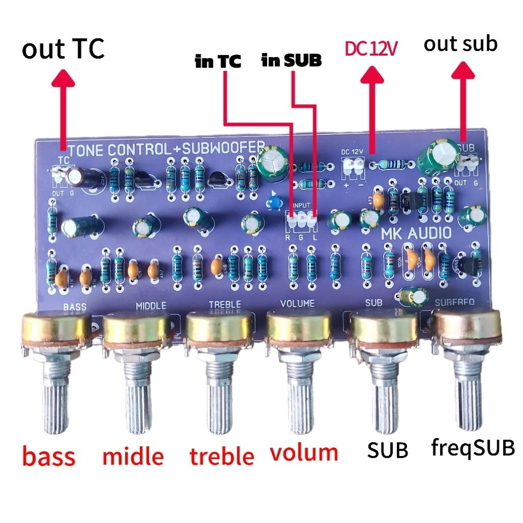 Kit tone control plus subwoofer