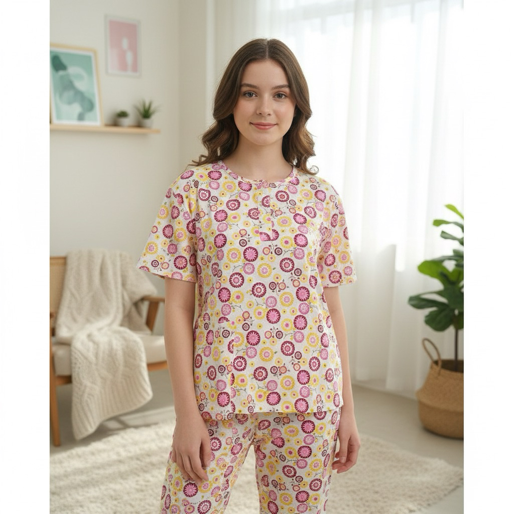 Piyama Merek Hoki Sheila Celana Panjang ABG LD 96cm / Baju Tidur CP ABG Merek Hoki Sheila