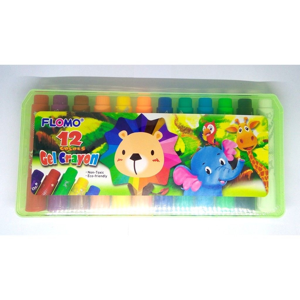 crayon silky gel flomo 12 warna hemat lebay