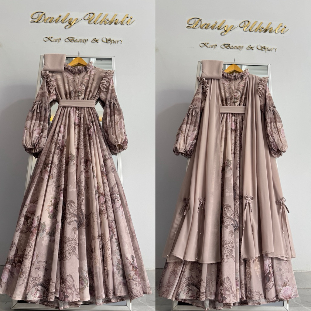 Vanessa gamis set hijab by Daily Ukhti boutique premium