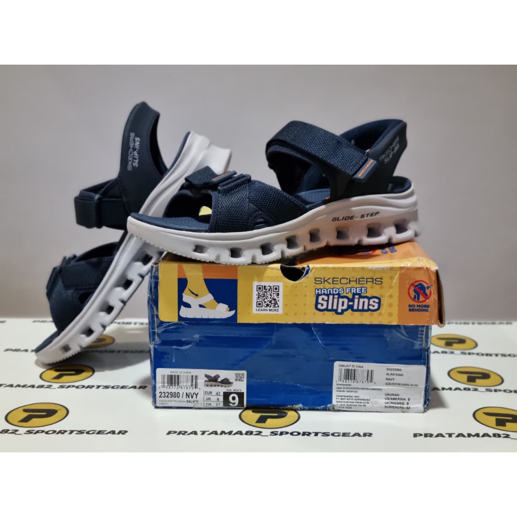SIZE 43 ( 28 CM ) ORIGINAL ASLI SKECHERS SLIP-INS GLIDE STEP PRO SALVOE VELCRO CASUAL SANDAL SENDAL 