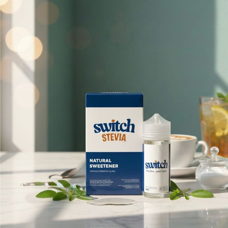 Switch stevia / stefia 30ml 60ml 100ml - pemanis gula stevia tetes cair original asli buat diet diab