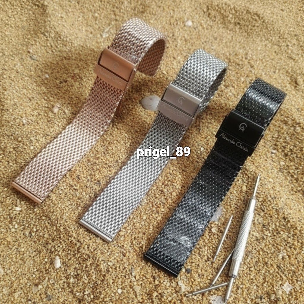 Rantai Jam Tangan Alexander Christie Rantai Pasir Steinless Steel Strap Tali Jam Alexandre Christie 