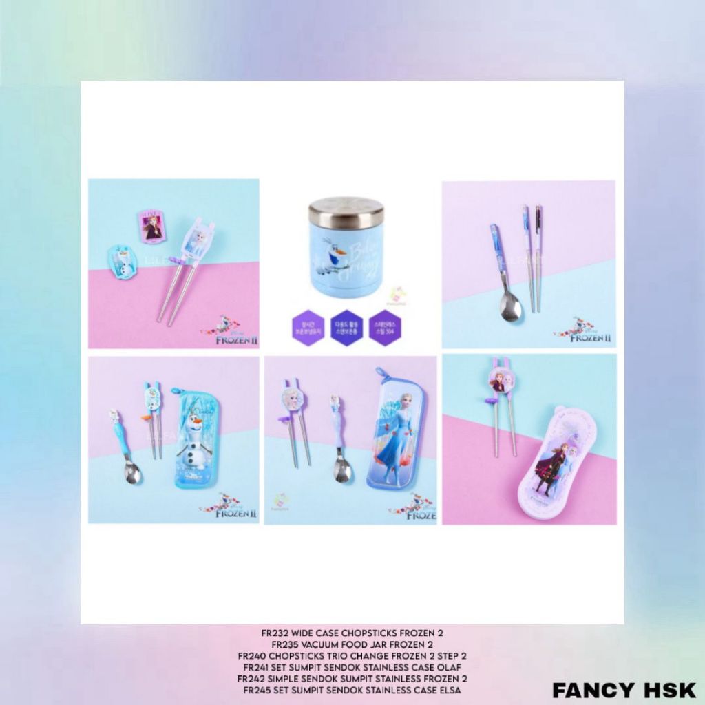 KOREA SENDOK SUMPIT SPOON CHOPSTICKS STAINLESS FROZEN OLAF AND VACUUM FOOD JAR FR232 FR235 FR240 FR2