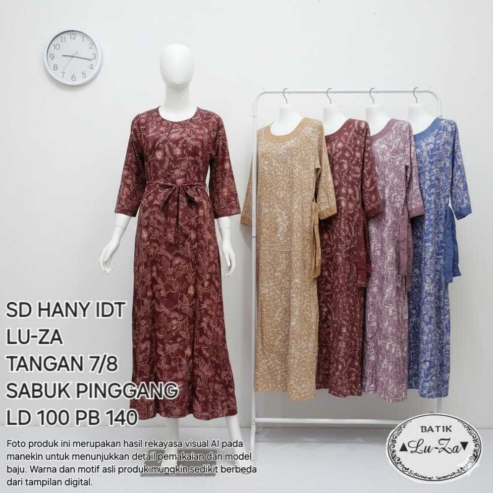 LUZA HANY RJS asli pekalongan gamis batik pondok putri bahan daster adem santung premium tebal