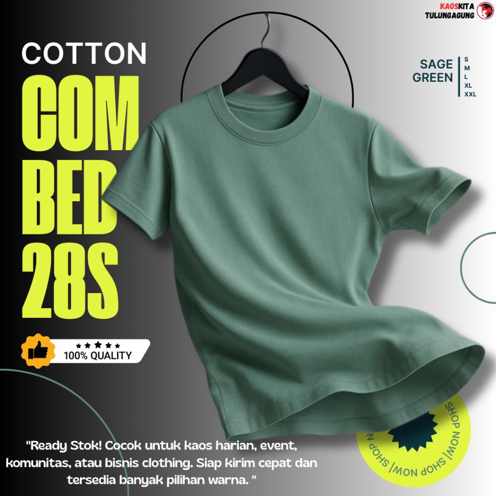 Kaos Polos Combed 30s dan Combed 28s / Lengan Pendek / UNISEX
