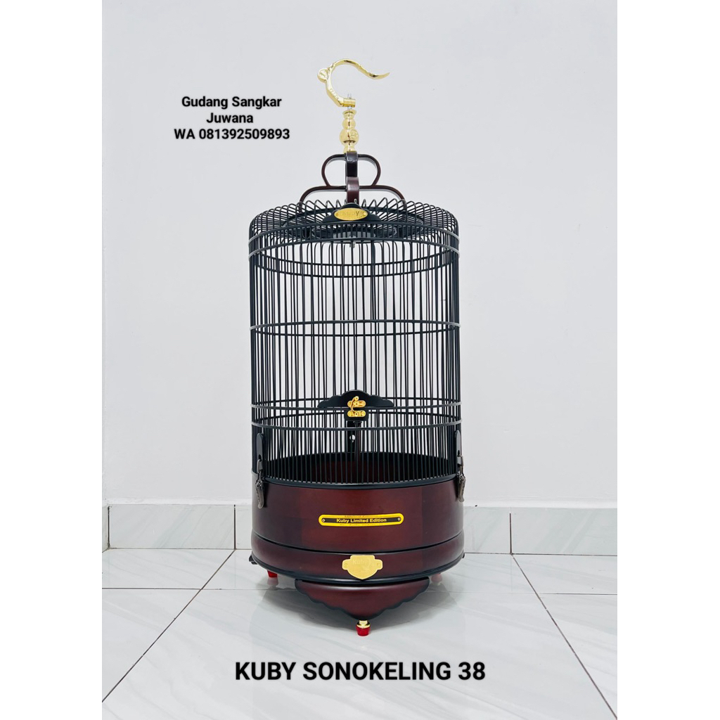 Sangkar Branjangan KUBY Sonokeling. Diameter 38 cm. Fullset kerodong