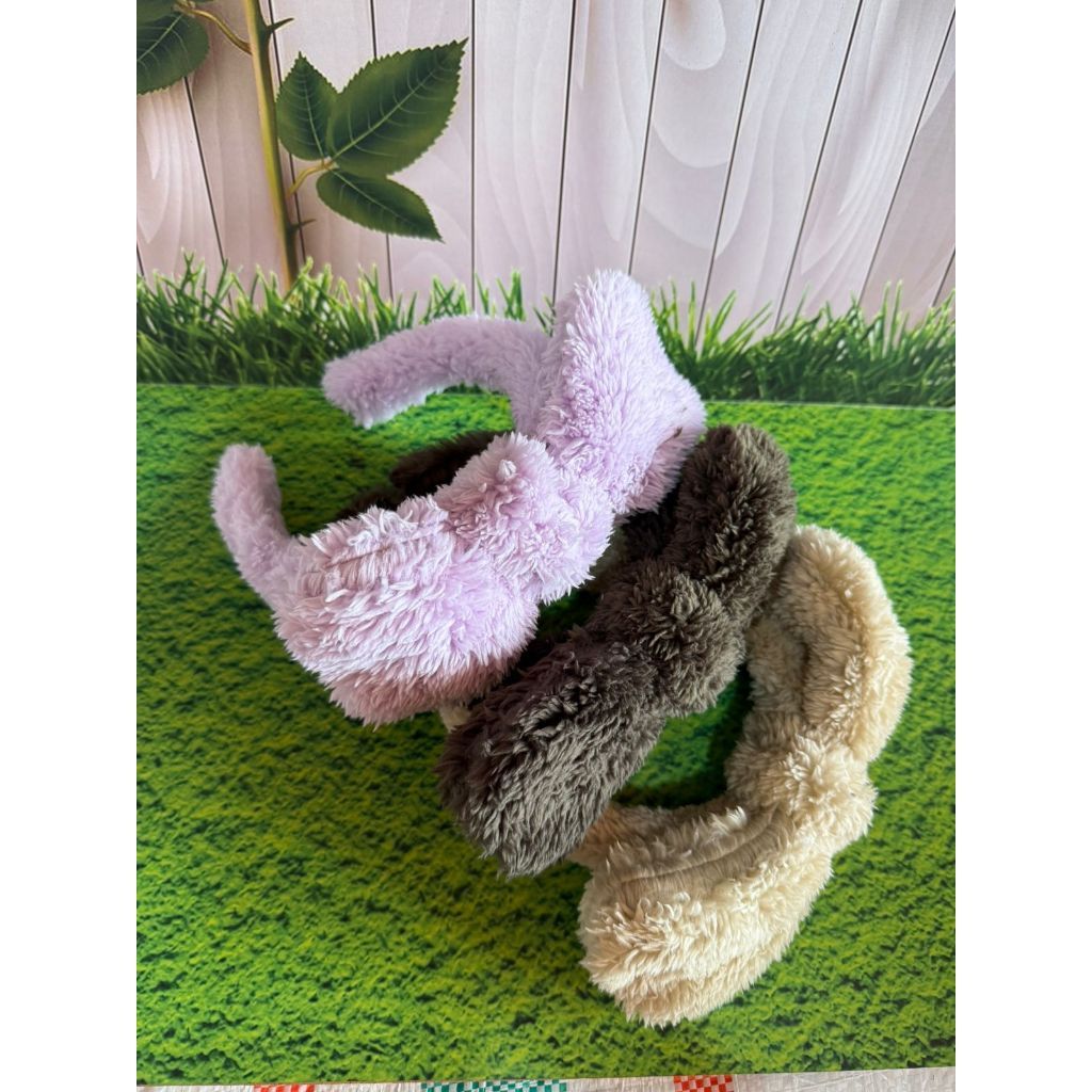 Bando Bulu Halus Pita Besar Gaya Korea - Bando Bulu Pita Besar