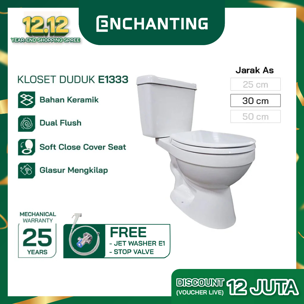 Toilet / Kloset Duduk Europe Enchanting E1333 Bergaransi