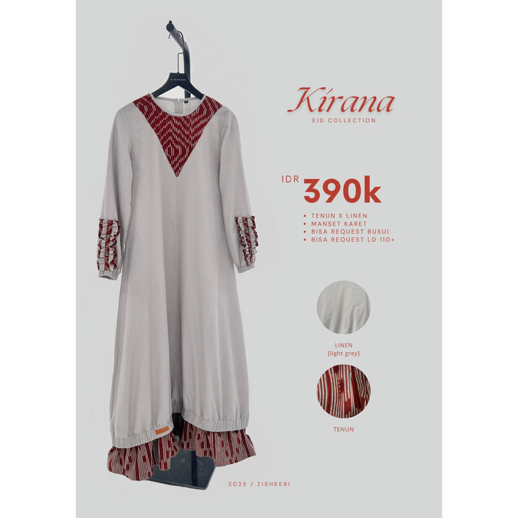 GAMIS KIRANA LIGHT GREY ZISHEERI