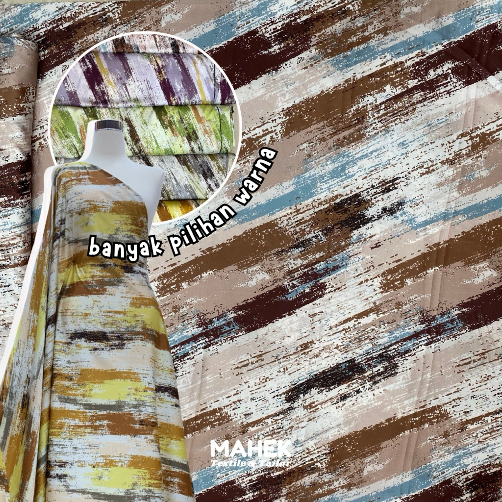Satin Motif Abstrak / Silk Motif Abstrak / Kain Armani Print / Armani Motif / Kain Luxury Outfit / K