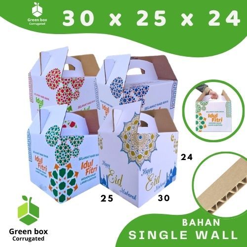 Box Parcel 30x25x24 (Jinjing) Gable Box lebaran /Kardus jinjing idul fitri/Dus Parcel/kardus Lebaran