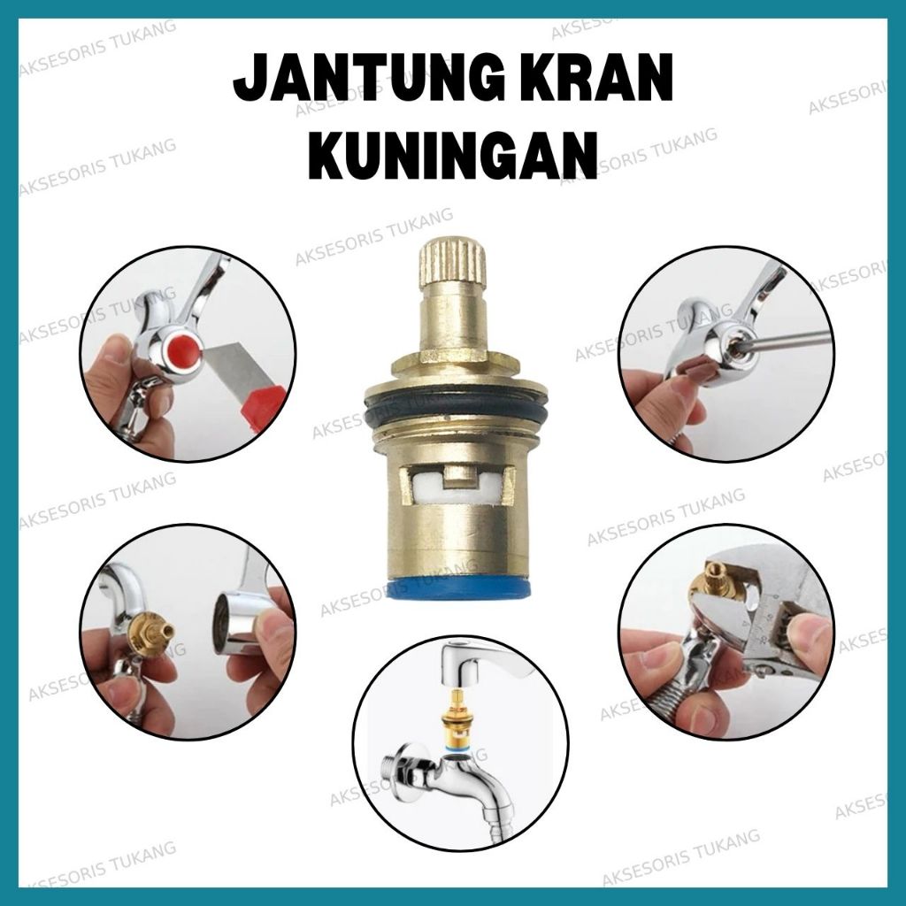 Jantung Kran Air Kuningan Valve Keran Air Sparepart Jantung Kran Ceramic Heart Faucet