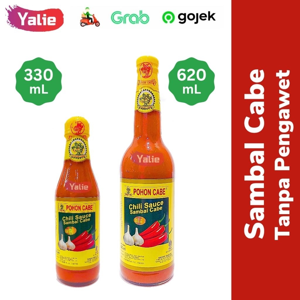 KHUSUS GOJEK/GRAB 330ml 620ml Sambal Pohon Cabe EXP OKT 2026 Tanpa Pengawet/Pewarna Saus Saos Pedas 
