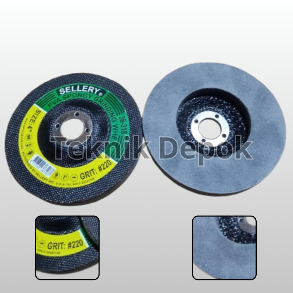 PVA Spongy Grinding Wheel Grit 220 Sellery Gurinda Spons Batu Gerinda Poles 4 inch Grade #220 Diamet