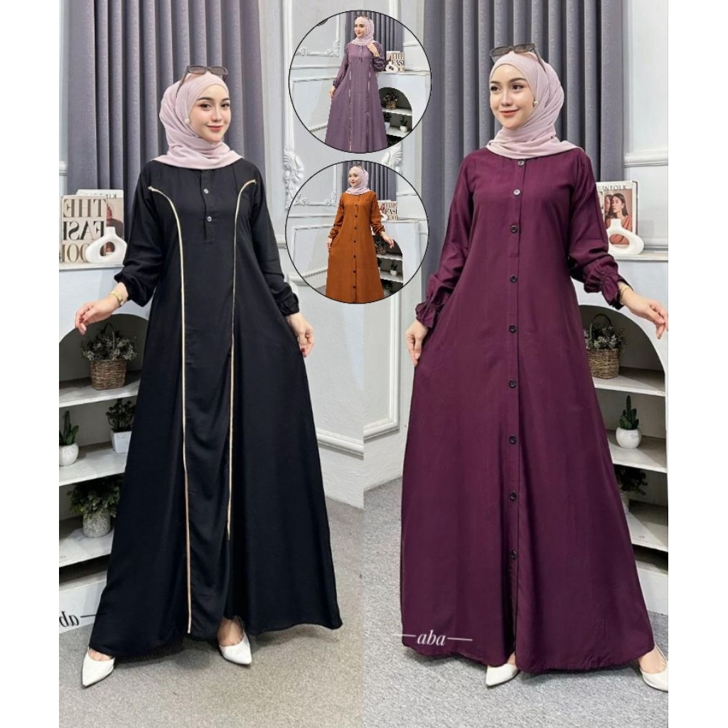 Gamis Polos Twill Ori Premium Busui Wudhu Friendly LD 104-120 Jumbo, gamis polos, gamis twill ori, g