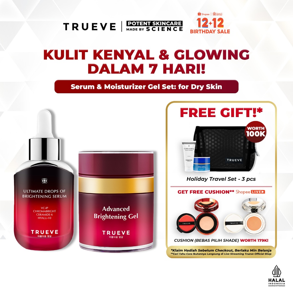 TRUEVE Serum & Moisturizer Gel Set: For Dry Skin
