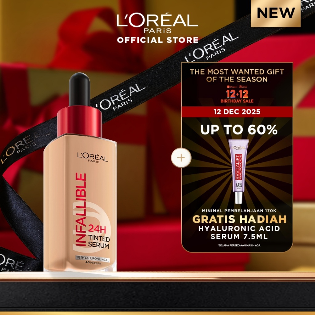 [BARU] L'OREAL PARIS INFALLIBLE 24H TINTED SERUM FOUNDATION LIGHTWEIGHT BREATHABLE RINGAN TAHAN HING