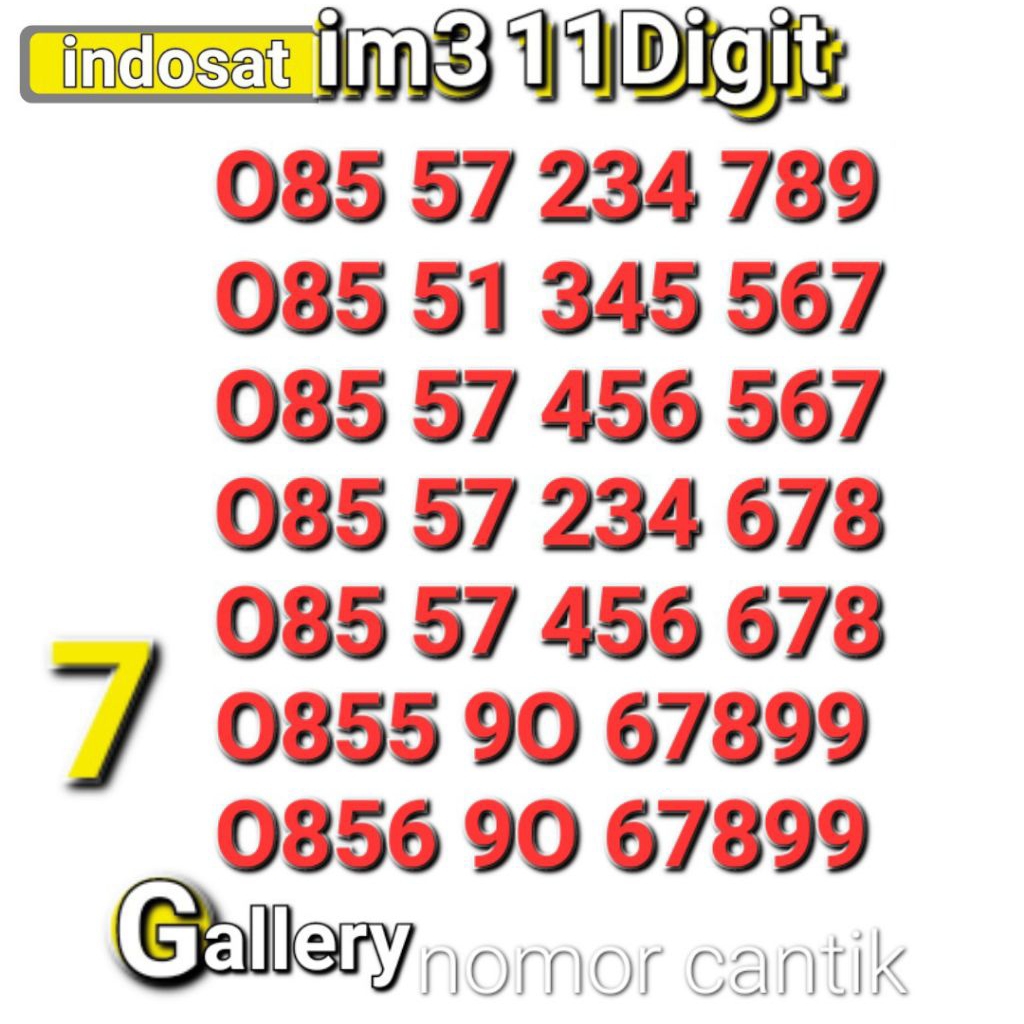 NOMOR IM3 CANTIK 11DIGIT 6868 456 678