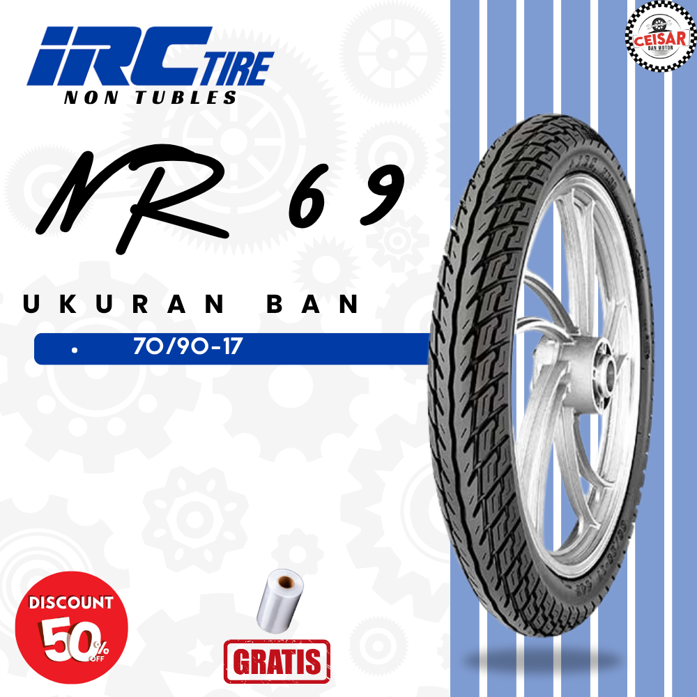 Ban Motor Bebek IRC NR69 70/90 Ring 17 Non Tubeless