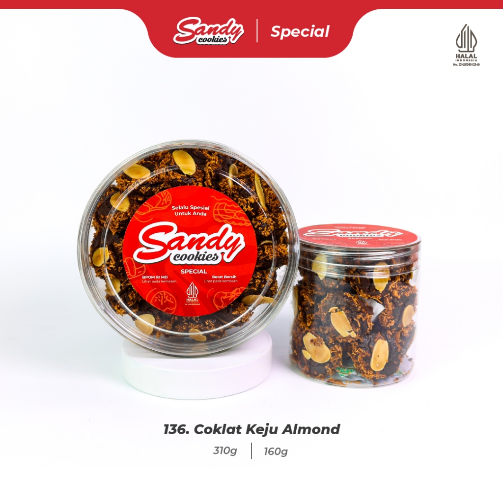 136. Coklat Keju Almond - Kue Kering Sandy Cookies Special