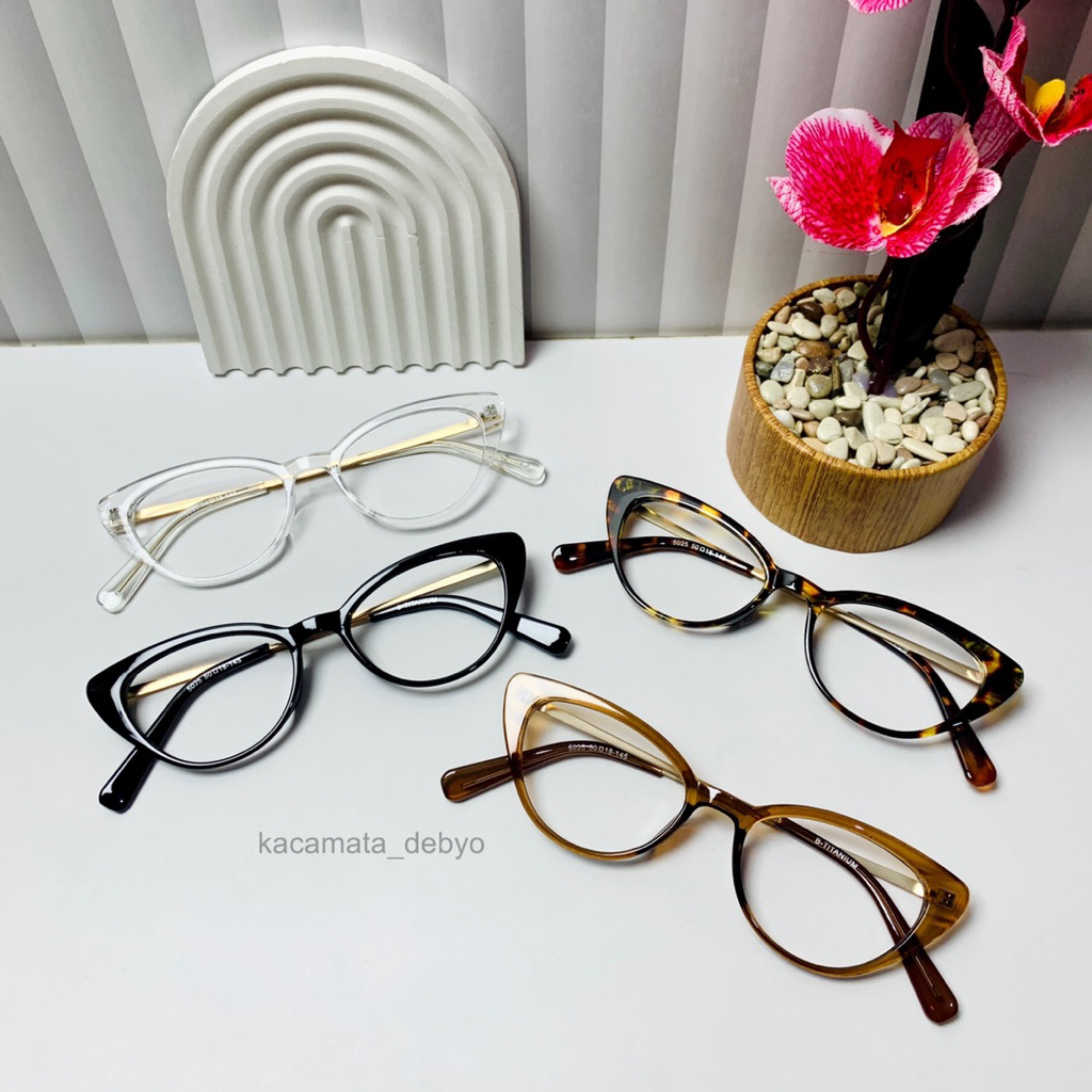 Frame 5025/Frame Cat Eye/Kacamata Cat Eye/Bingkai Kacamata Murah/Ganti Lensa Minus/Photocromic/Bluer