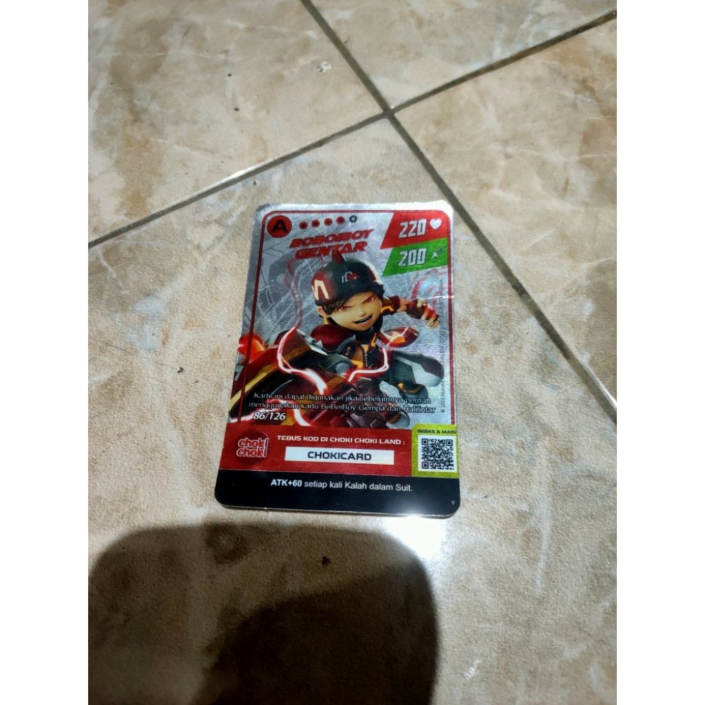 kartu Boboiboy gentar Choki choki