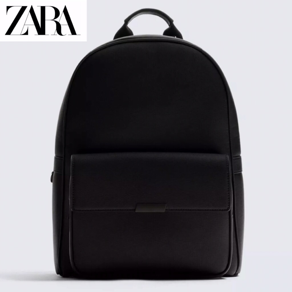 ZARA Men Embossed Backpack Tas Ransel Pria Black