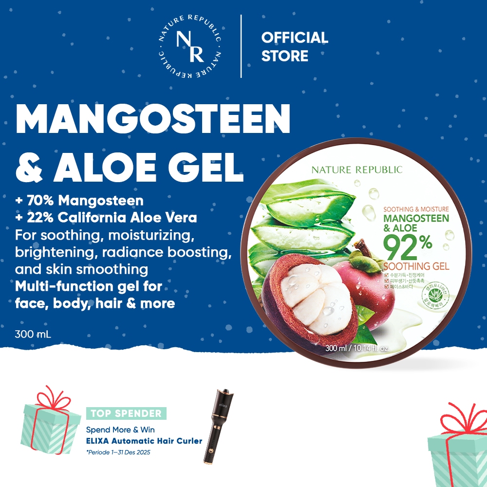 [PO] NATURE REPUBLIC Mangosteen & Aloe Vera 92% Soothing & Moisture Gel 300ml | Face & Body Gel Mult